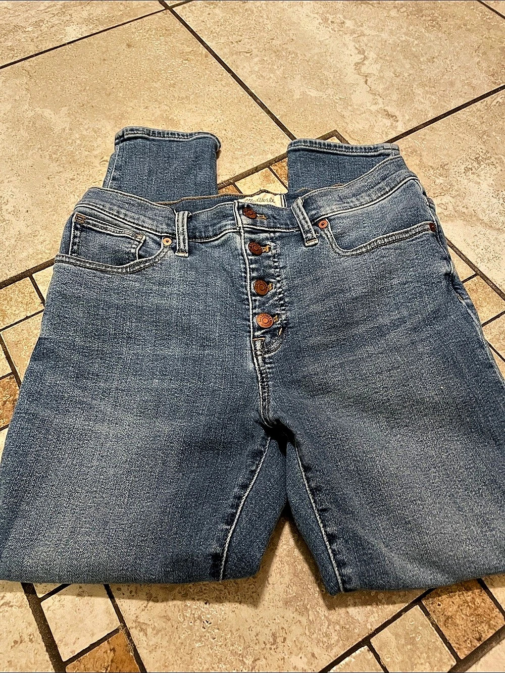 EUC Madewell 9" Mid-Rise Skinny crop, Button-fly, size 29